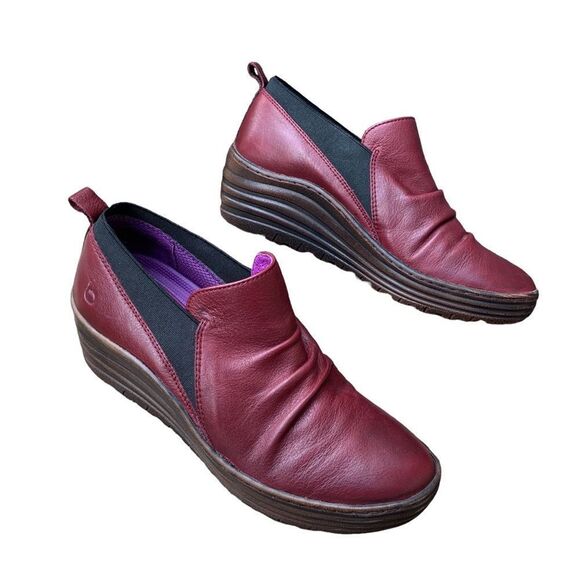 Bionica Wine Leather Dimensional Wedge Comfort Shoe Women’s size 10 - Picture 13 of 14